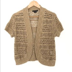 Tan Crochet Bolero Sweater Size Medium